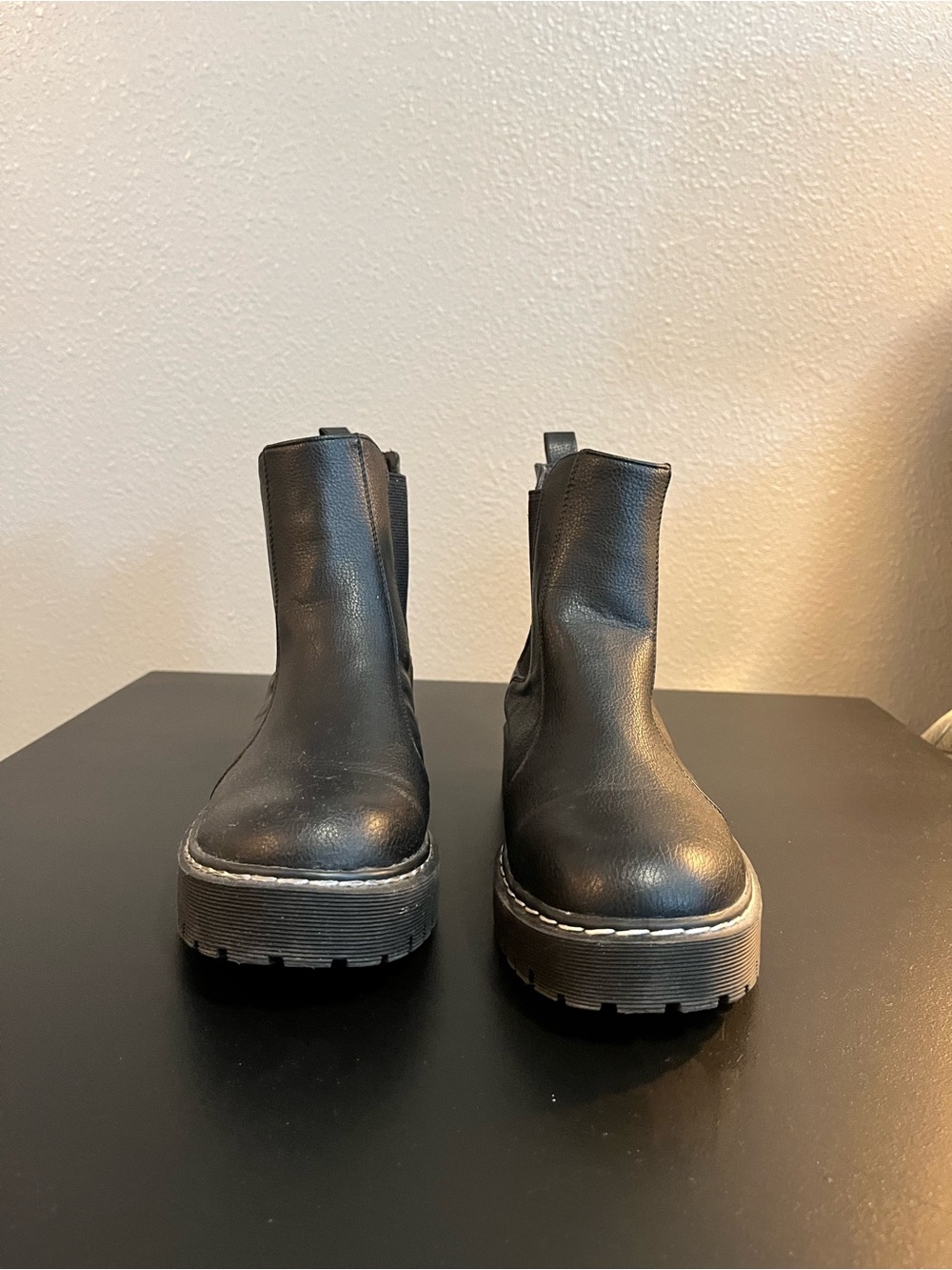 Sincerely Jules Black Leather-Look Ankle Boots